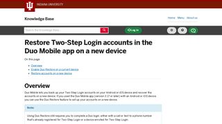 Restore Two-Step Login accounts in the Duo Mobile app on a new ...