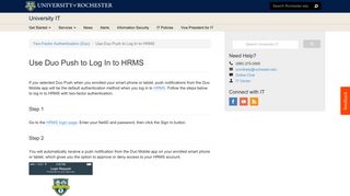 Use Duo Push to Log In to HRMS - University IT