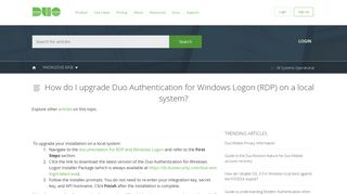How do I upgrade Duo Authentication for Microsoft RDP and Windows ...