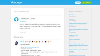 Classroom Codes - Duolingo Discussions