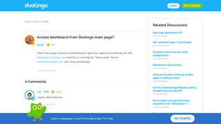 Access dashboard from Duolingo main page? - Duolingo Forum