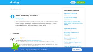 Where is link to my dashboard? - Duolingo Forum