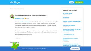 Schools dashboard not showing new activity - Duolingo Forum