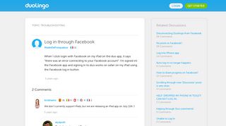 Log in through Facebook - Duolingo Forum