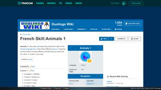 French Skill:Animals 1 | Duolingo Wiki | FANDOM powered by Wikia