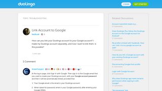 Link Account to Google - Duolingo Discussions