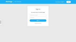 Log in - Duolingo for Schools
