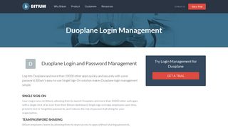 Duoplane Login Management - Team Password Manager - Bitium