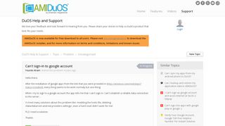 Can't sign-in to google account - AMIDuOS