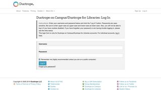 Duotrope on Campus/Duotrope for Libraries: Login