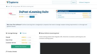 DuPont eLearning Suite Reviews and Pricing - 2019 - Capterra
