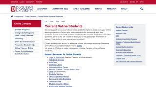 Current Online Students | Duquesne University
