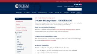 Course Management / BlackBoard | Duquesne University School of Law