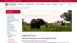 Application Log in | Duquesne University