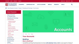Your Accounts | Duquesne University