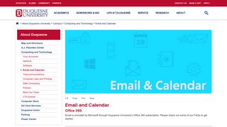 Email and Calendar | Duquesne University