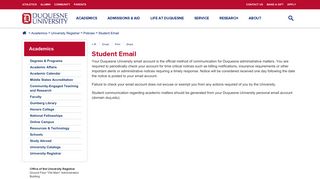 Student Email | Duquesne University