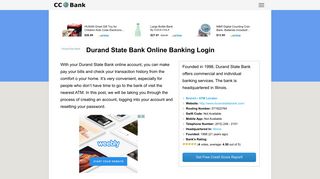 Durand State Bank Online Banking Login - CC Bank