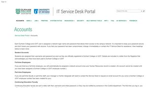 Accounts - Service Desk Portal
