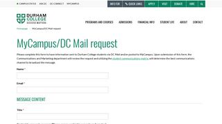 MyCampus/DC Mail request | Durham College