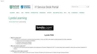 Lynda Learning - Service Desk Portal - DC-UOIT