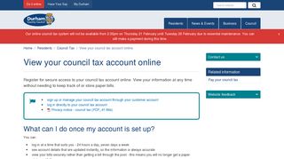 View your council tax account online - Durham County Council
