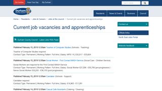 Current job vacancies and apprenticeships - Durham County Council
