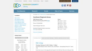 Southwest Regional Library | Durham County Library
