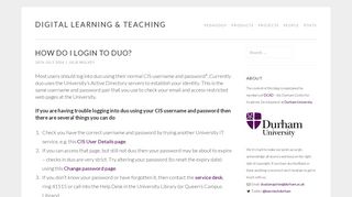 How do I login to duo? – Digital Learning & Teaching - Durham ...