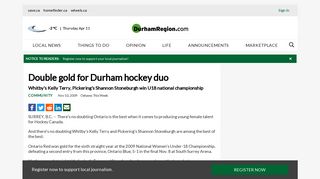 Double gold for Durham hockey duo | DurhamRegion.com