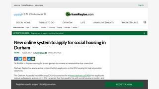 New online system to apply for social housing in Durham ...