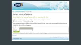 Durham Learning Resources - Login