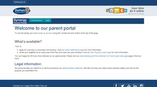 Parent Portal: Home - Durham County Council