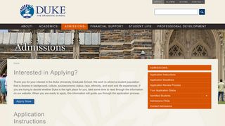 Admissions | Duke Graduate School