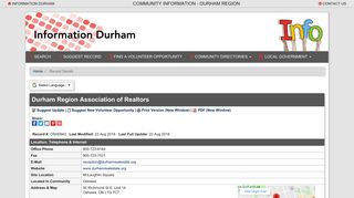 Durham Region Association of Realtors - Information Durham
