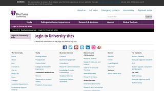 Login to University sites - Durham University