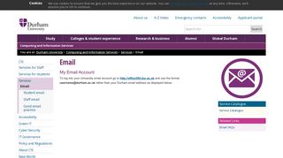 Computing and Information Services : Email - Durham University