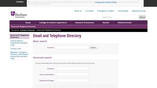 Email and Telephone Directory - Durham University