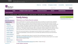 Special Collections : Family history - Durham University
