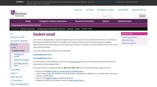 Computing and Information Services : Student email - Durham University