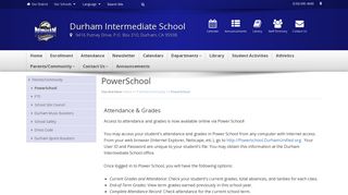 DUSD – Durham Intermediate School - PowerSchool