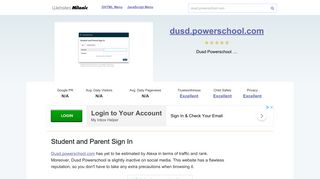 Dusd.powerschool.com website. Student and Parent Sign In.