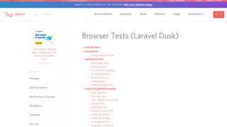 Browser Tests (Laravel Dusk) - Laravel - The PHP Framework For ...