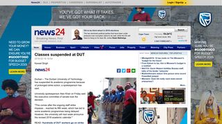 Classes suspended at DUT | News24