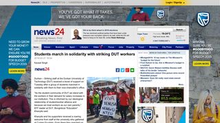 Students march in solidarity with striking DUT workers | News24