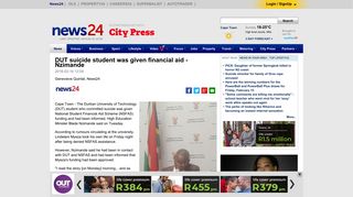 DUT suicide student was given financial aid - Nzimande | News24