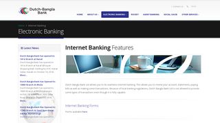 Internet Banking Features - Dutch-Bangla Bank