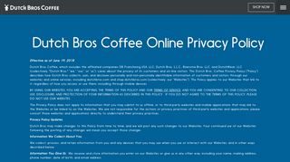 Dutch Bros | Dutch Bros. Coffee Privacy Policy