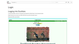 Login - DuxWare Manual