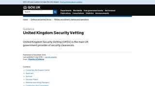 United Kingdom Security Vetting - GOV.UK